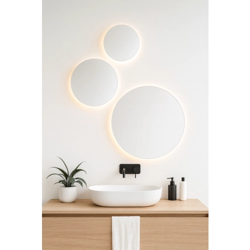 Zestaw trzech okrągłych luster z podświetleniem - TRES LED