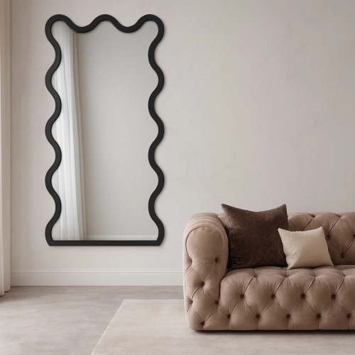 Lustro nieregularne w ramie mdf - TWIST – Blobs Mirrors Czarna Rama
