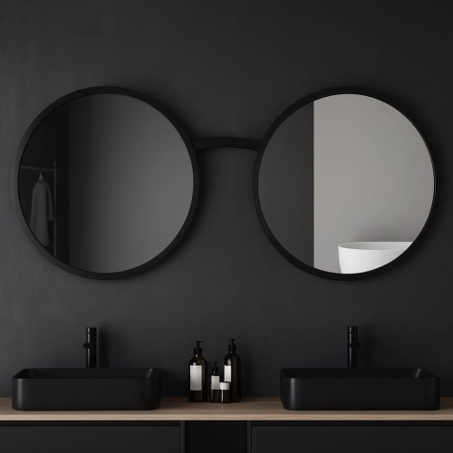 Zestaw luster okrągłych kot w okularach mdf - OKULARY