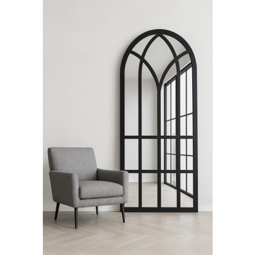 Lustro okno loft ze szprosami MDF - RAMONA - kolor ramy do wyboru