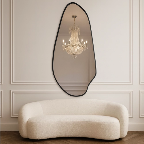 Lustro o nieregularnym kształcie w ramie mdf - JASPIS W RAMIE