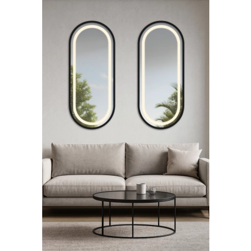 Zestaw luster owalnych w ramie mdf z podświetleniem - ZESTAW OSKAR W RAMIE LED III