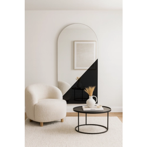 Duże dekoracyjne lustro półowalne - KRIS