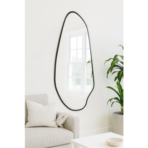 Lustro o nieregularnym kształcie w ramie mdf - JASPIS W RAMIE