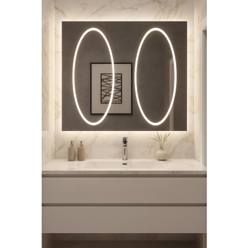 Lustro łazienkowe prostokątne z podświetleniem - MELISA II