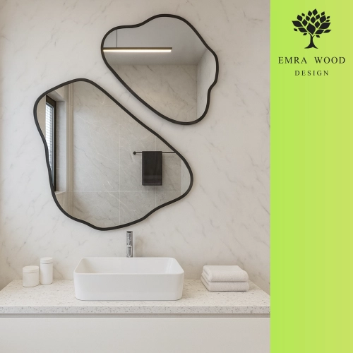 Zestaw luster o nieregularnym kształcie w ramie - MORION W RAMIE