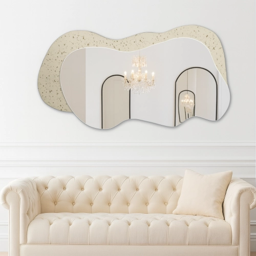 Nieregularne lustro na lustrze postarzanym vintage - VELOCE