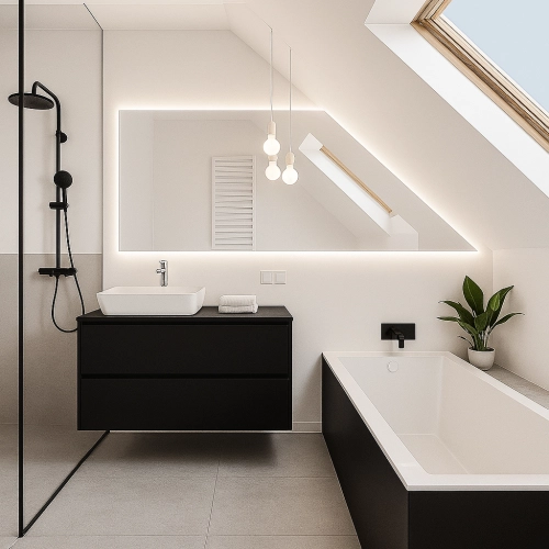 Lustro na poddasze z podświetleniem LED - NA WYMIAR - IZERA LED