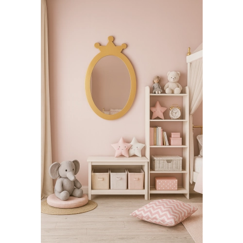 Lustro dekoracyjne ścienne dla dziecka w ramie mdf - KSIĘŻNICZKA