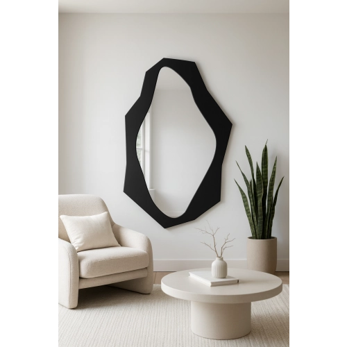 Dekoracyjne lustro o ostrym organicznym kształcie w ramie mdf - MINORE