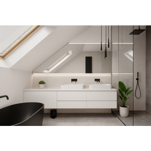 Piaskowane lustro na poddasze - NA WYMIAR - NETTA LED