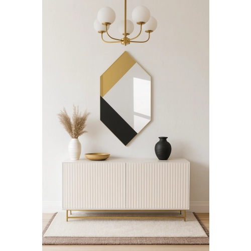 Ekskluzywne lustro dekoracyjne czarno złote - MADAM