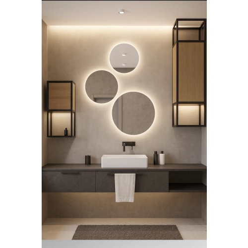 Zestaw trzech okrągłych luster z podświetleniem - TRES LED