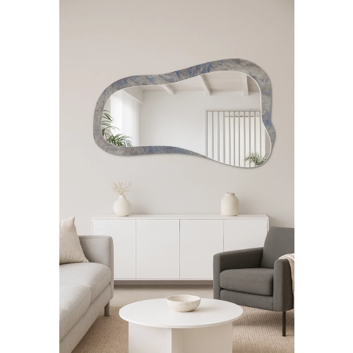 Nieregularne lustro na lustrze postarzanym morena - METRUM