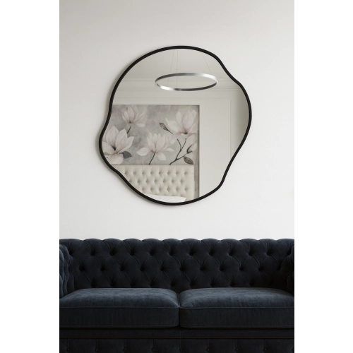 Lustro o organicznym kształcie w ramie - CYRKON W RAMIE