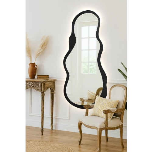 Lustro o nieregularnym kształcie w ramie mdf z podświetleniem- RISOL W RAMIE LED