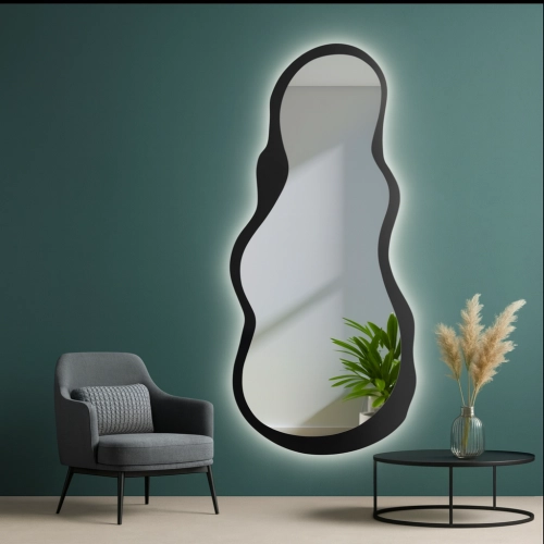 Lustro o nieregularnym kształcie w ramie mdf z podświetleniem- RISOL W RAMIE LED