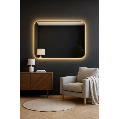 Lustro w ramie MDF SLIM z podświetleniem - GERDA LED