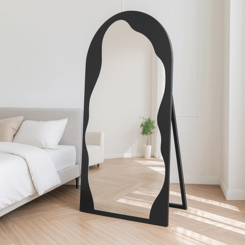 Organiczne lustro stojące w półowalu w ramie MDF - AURO 2 STOJĄCE