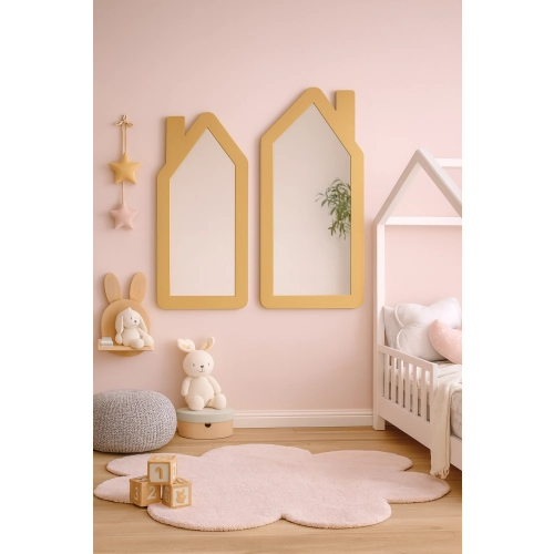 Lustro dekoracyjne ścienne dla dziecka w ramie mdf - DOMKI