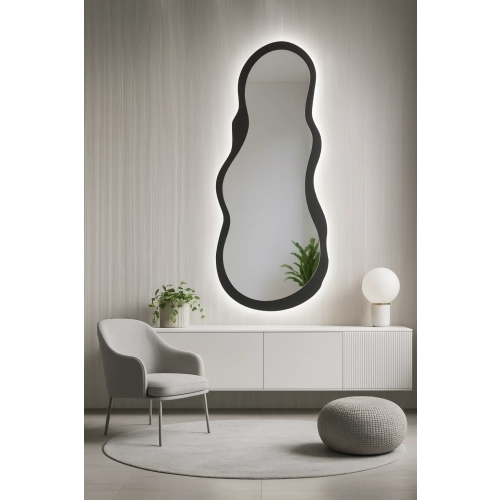 Lustro o nieregularnym kształcie w ramie mdf z podświetleniem- RISOL W RAMIE LED