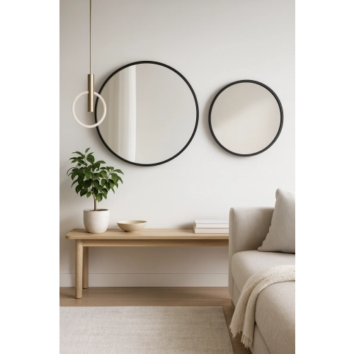 Lustra okrągłe zestaw w ramie czarnej MDF SLIM - ZESTAW OTYLIA - kolor ramy do wyboru
