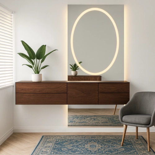 Lustro do toaletki w dwóch częściach z podświetleniem - LUMINA GLAM LED