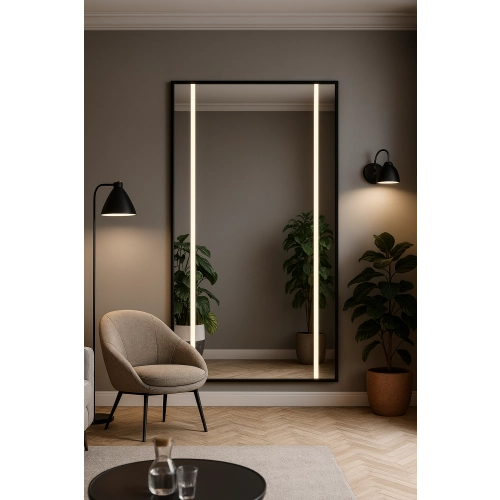 Lustro w czarnej ramie z podświetleniem- 1503 LED II - kolor ramy do wyboru