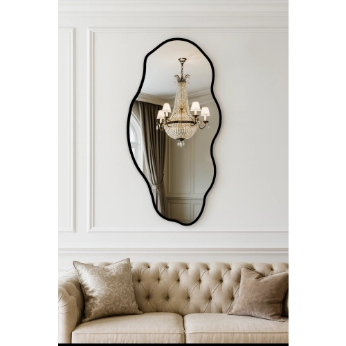 Lustro o organicznym kształcie w ramie - LOLIT W RAMIE