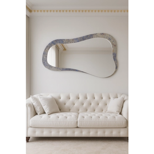 Nieregularne lustro na lustrze postarzanym morena - METRUM