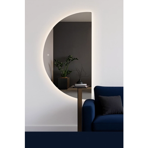 Lustro PENELOPE LED – półokrągłe lustro z podświetleniem LED na wymiar do łazienki, przedpokoju i salonu