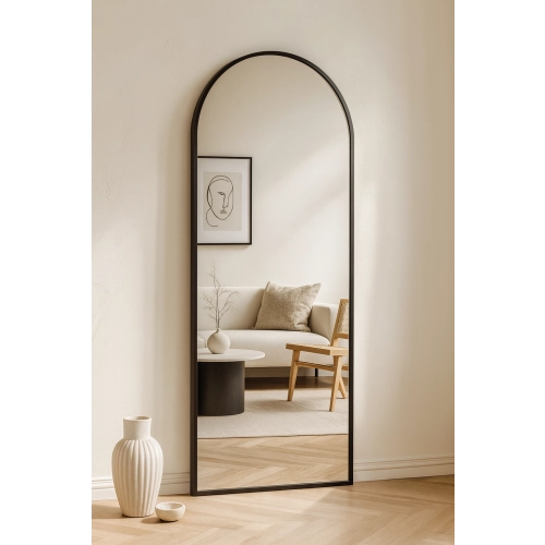 Lustro półowalne w ramie złotej MDF SLIM - DOMI - kolor do wyboru