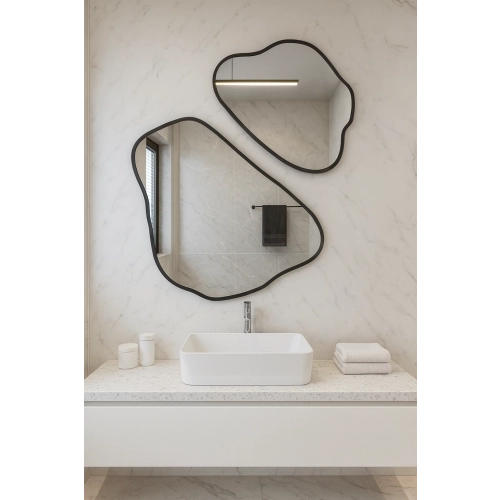 Zestaw luster o nieregularnym kształcie w ramie - MORION W RAMIE