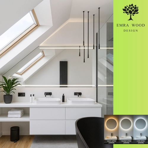 Piaskowane lustro na poddasze - NA WYMIAR - NETTA LED