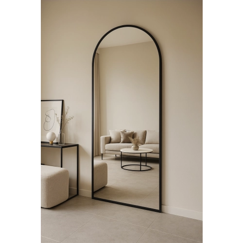 Lustro półowalne w ramie złotej MDF SLIM - DOMI - kolor do wyboru