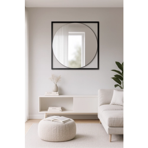 Lustro ARA GOLD – okrągłe lustro w złotej ramie do salonu, łazienki i sypialni