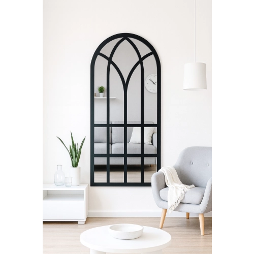 Lustro okno loft ze szprosami MDF - RAMONA - kolor ramy do wyboru