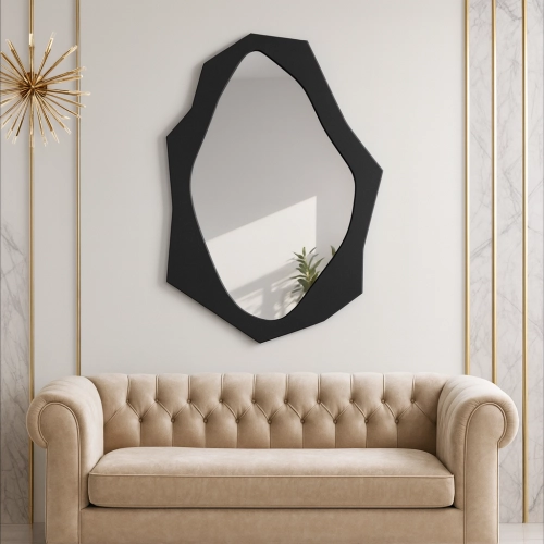 Dekoracyjne lustro o ostrym organicznym kształcie w ramie mdf - MINORE