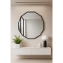Lustro FlowerLine – wielokątne lustro w czarnej ramie | Designerskie lustro geometryczne do sypialni, salonu i przedpokoju
