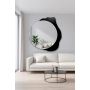 Dekoracyjne lustro okrągłe na czarnej plamie - PLAMKO