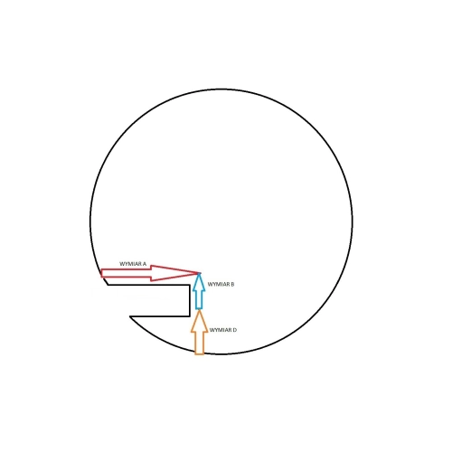 Lustro MIRAFIT – okrągłe lustro LED z wycięciem na szafkę | lustro na wymiar z podświetleniem | nowoczesne lustro łazienkowe w czarnej ramie MDF