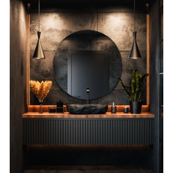 Lustro LUVO – okrągłe lustro ścienne do łazienki, salonu i sypialni w stylu nowoczesnym i minimalistycznym