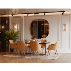 Lustro GLOW – lustro dekoracyjne glamour w eleganckim, zaokrąglonym kształcie do jadalni lub salonu