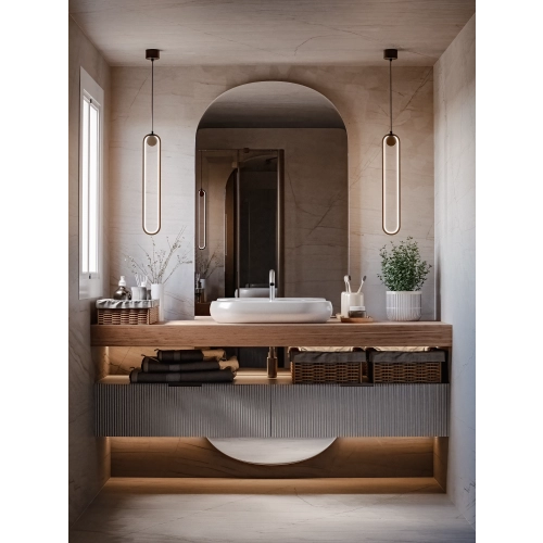 Lustro OVALIS DUO owalne dekoracyjne 2-częściowe nowoczesne do łazienki / salonu / sypialni / przedpokoju