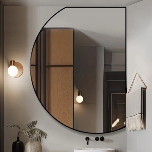 Lustro o nieregularnym kształcie w czarnej matowej ramie mdf - ODETTA