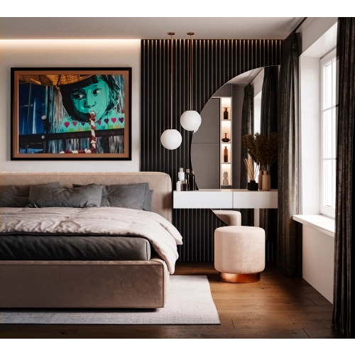 Lustro LOVERS DUO – dekoracyjne lustro półokrągłe w dwóch częściach do sypialni, łazienki i przedpokoju