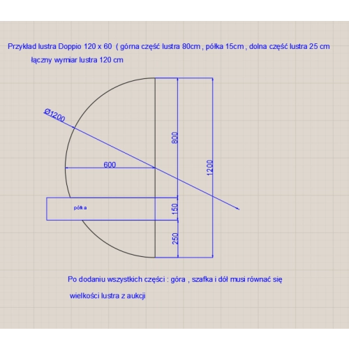 Lustro LOVERS DUO – dekoracyjne lustro półokrągłe w dwóch częściach do sypialni, łazienki i przedpokoju