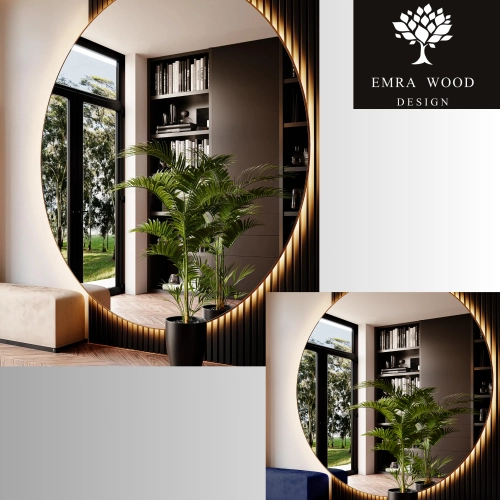 Lustro PIIRI – okrągłe lustro LED z podświetleniem do łazienki, sypialni i przedpokoju