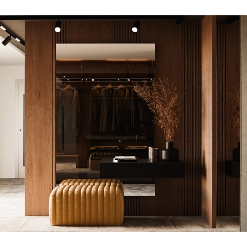 Lustro TITAN nowoczesne prostokątne z wycięciem na szafkę do łazienki / sypialni / przedpokoju bez ramy