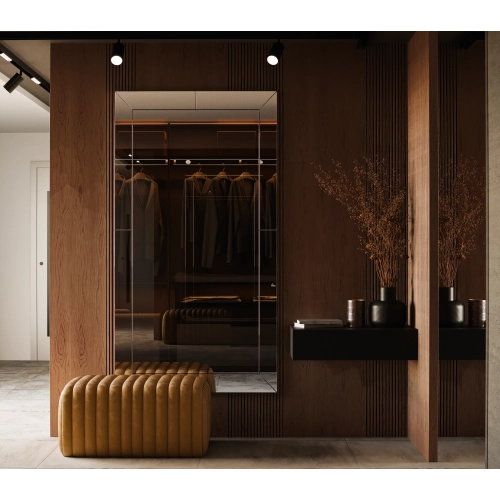 Lustro ROYAL CRYSTAL prostokątne w lustrzanej ramie OptiWhite glamour pion/poziom